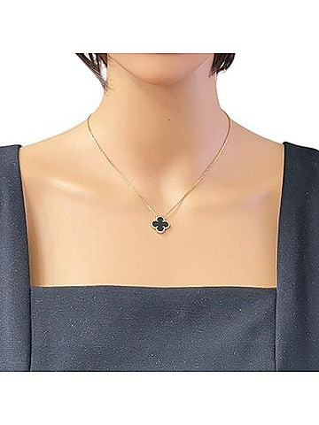 Van Cleef & Arpels Van Cleef &amp; Arpels Vintage Enhambra Necklace, 18K Yellow Gold, Onyx, Women's. (view 2)