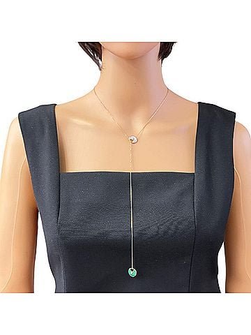 Cartier Cartier Amulet Necklace, 18K Pink Gold, Mother-of-Pearl, Malachite, Women's, CARTIER (view 2)