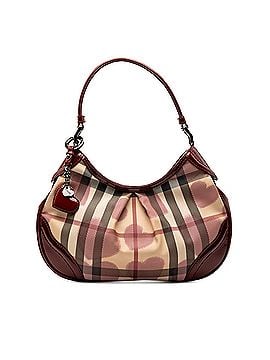 Burberry Small Nova Check Coated Canvas Hearts Hernville Hobo (view 1)