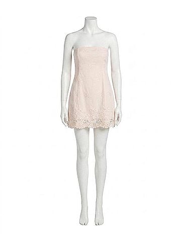 WeWoreWhat Strapless Peplum Mini Dress in White (view 1)