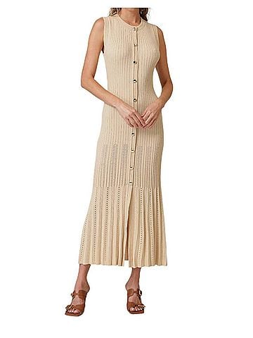 Line & Dot Deliah Midi Dress in Birch (view 2)