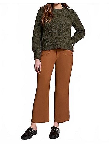 Tribal Boucle Long Sleeve Crew Sweater in Ivy (view 2)