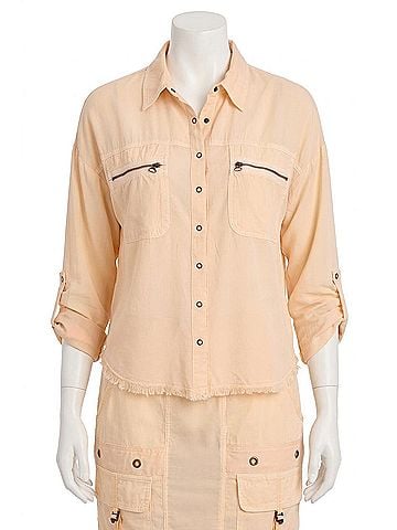 XCVI Knapp Button-Up Top in Antique Scroll (view 1)