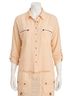 XCVI Brown Knapp Button-Up Top in Antique Scroll Size M - photo 1