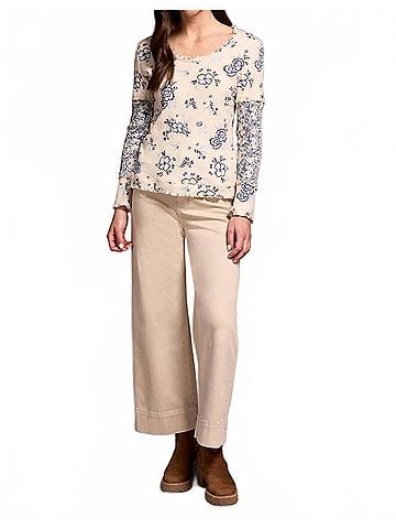Tribal Pointelle Scoop Neck Top in Slateblue (view 2)