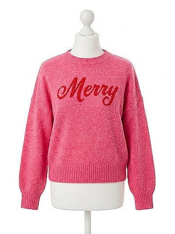 Shiraleah Merry Long Sleeve Sweater in Pink (view 1)