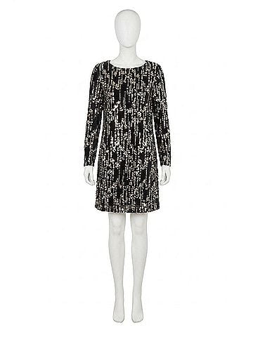 Tribal Femme Lined Knit Dress in Silver Sparkle (view 1)