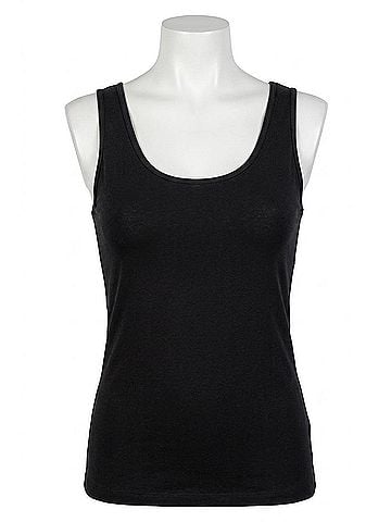 Lilla P Scoop Tank Top in Black (view 1)
