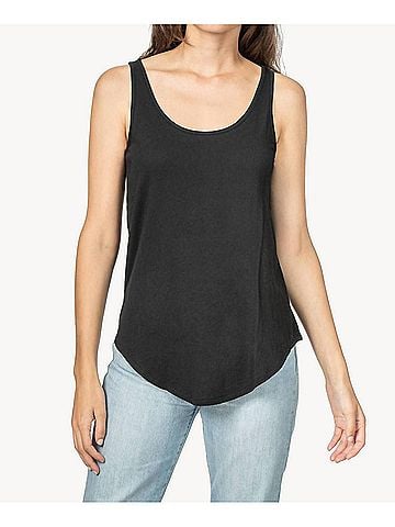 Lilla P Scoop Tank Top in Black (view 2)