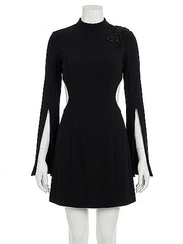 Rachel Allan Open Back High Neck Cocktail Dress in Black (view 1)