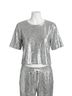 Bobi Silver Keyhole Back Sequin Top in Silver Size L - photo 1