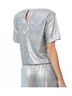 Bobi Silver Keyhole Back Sequin Top in Silver Size L - photo 3