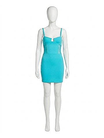 Susana Monaco Angled Wire Mesh Mini Bodycon Dress in Tahitian (view 1)