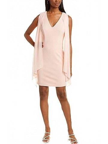 Vince Camuto Crepe Sheath Midi Dress in Blush Pink (view 2)