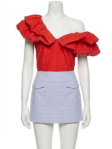 Essentiel Antwerp Hillary V-Neck Bodysuit in Red (view 1)