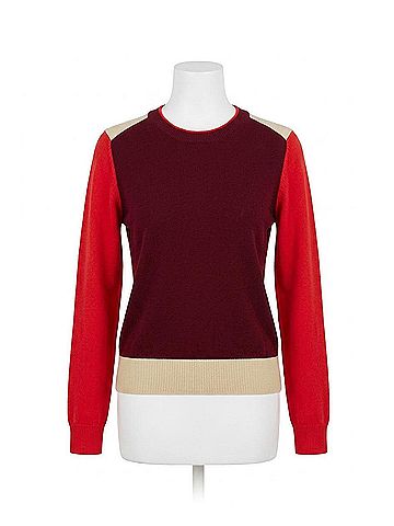 Rag & Bone Taron Colorblock Crew Top in Burgundy Multi (view 1)
