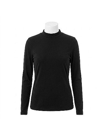 Velvet by Graham & Spencer Alana Mock Neck Tee in Black (view 1)