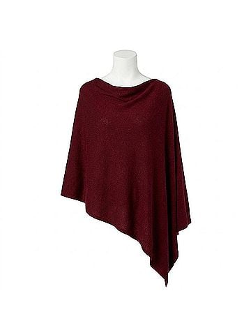 Coco + Carmen Asymmetrical Lightweight Poncho in Fig (view 1)