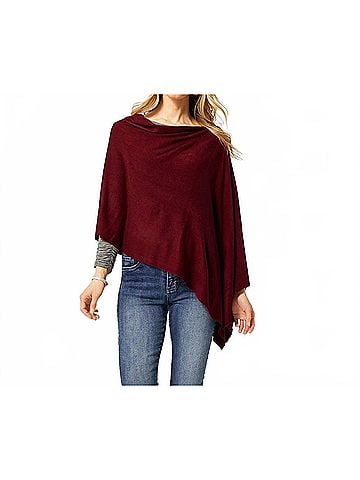 Coco + Carmen Asymmetrical Lightweight Poncho in Fig (view 2)