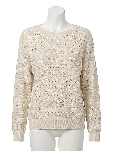 Splendid Georgie Pointelle Sweater in Pale Oak Heather (view 1)