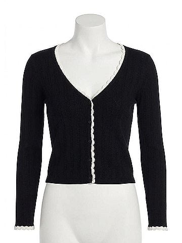 Lucy Paris Roshe Mini Cardigan in Black (view 1)