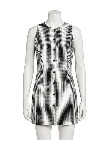 French Connection Gingham Mini Dress in Black Gingham (view 1)