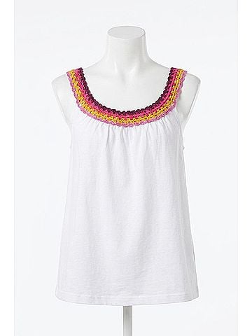 Tribal Cassia Flowy Sleeveless Top in White (view 1)