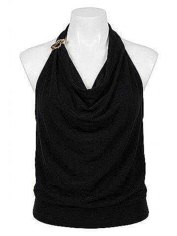 Lucy Paris Cali Twist Halter Top in Black (view 1)