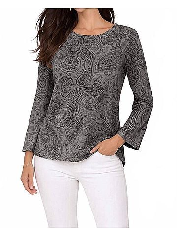 J'envie Marrakesh Paisley Top in Putty/Black (view 2)