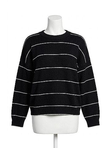 French Connection Riddley Crewneck Sweater in Black/ Porcelain Cream (view 1)