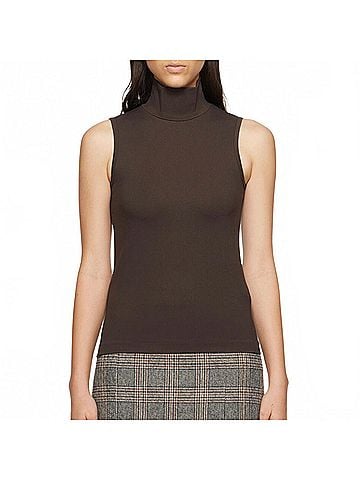 Rag & Bone Women's Irina Ponte Turtleneck Tank Top in Brown (view 2)