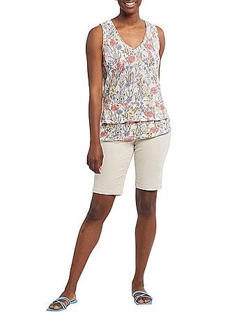 Tribal Kyra Floral Tiered Tank in Fern (view 2)