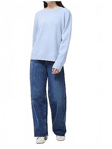 French Connection Emilia Knit Boyfriend Pullover Sweater in Moonmist (view 2)