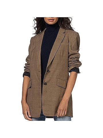 Rag & Bone Women's Charles Wool Plaid Blazer in Beige Plaid (view 2)
