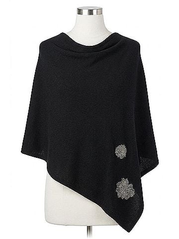 J'envie Seville Beaded Poncho in Black/White (view 1)