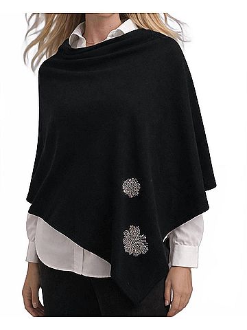 J'envie Seville Beaded Poncho in Black/White (view 2)