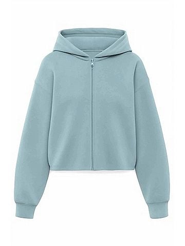 Another Love Women's Kaia Zip Up Hoody in Hazy Aqua (view 2)