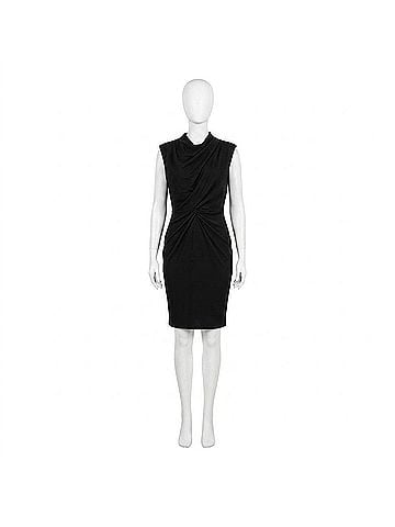 Ralph Lauren Cowlneck Sheath Midi Dress in Black (view 1)