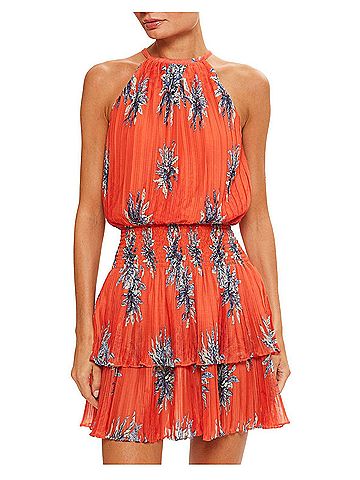 Ramy Brook Donnielle Smocked Tiered Mini Dress in Bright Lily Floral (view 2)