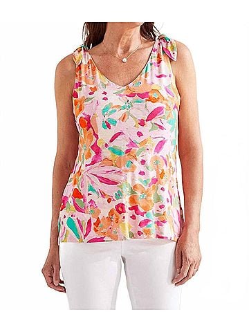 Tribal Parris Printed Sleeveless Top in Multicolor (view 2)