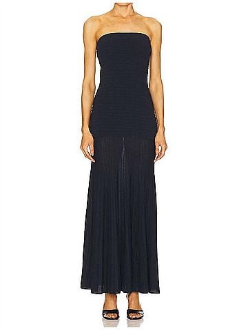 Line & Dot Arlo Tube Dress in Navy (view 2)