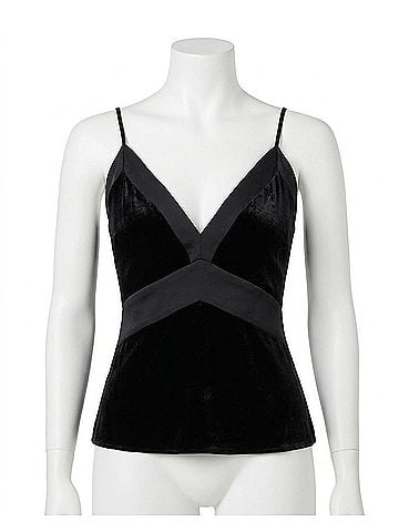 Ramy Brook Otis Velvet V-Neck Cami Tank Top in Black (view 1)