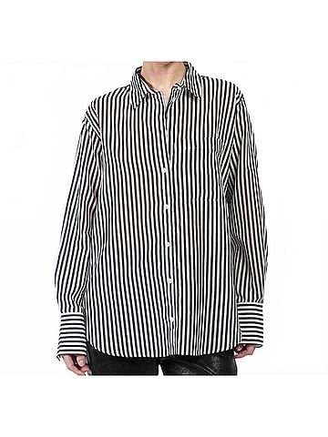 FRAME The Oversized Pocket Shirt in Navy Multi (view 2)