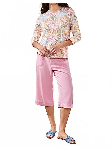 Tribal 3/4 Sleeve Crew Neck Top in Daffodil (view 2)