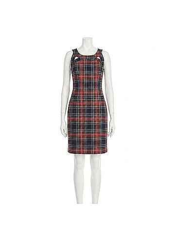 Gretchen Scott Designs Sleeveless Plaid Mini Dress in Black/Multi (view 1)
