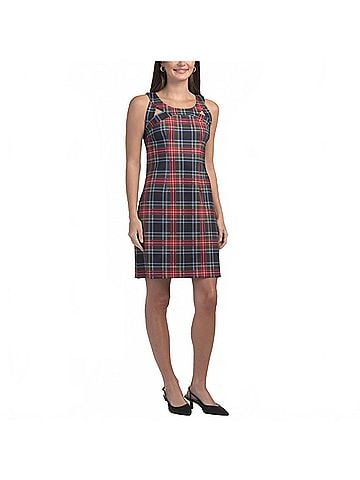 Gretchen Scott Designs Sleeveless Plaid Mini Dress in Black/Multi (view 2)