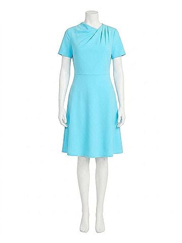 Maggy London Short Sleeve A Line Dress in Blue Curacao (view 1)