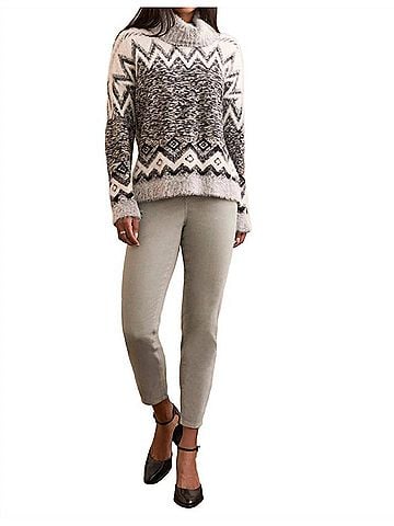 Tribal Turtleneck Intarsia Sweater - Plus in Black (view 2)