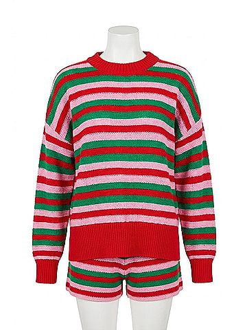 Beach Riot Callie Sweater in Ruby Stripe (view 1)