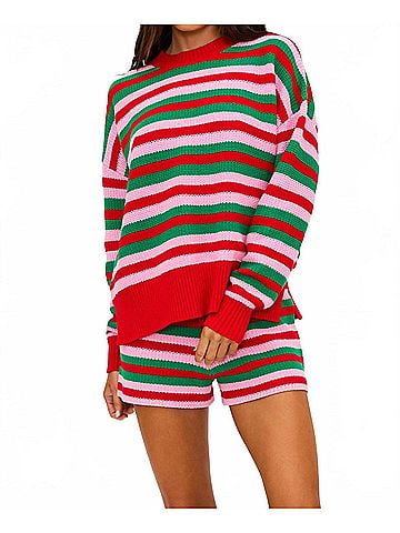 Beach Riot Callie Sweater in Ruby Stripe (view 2)